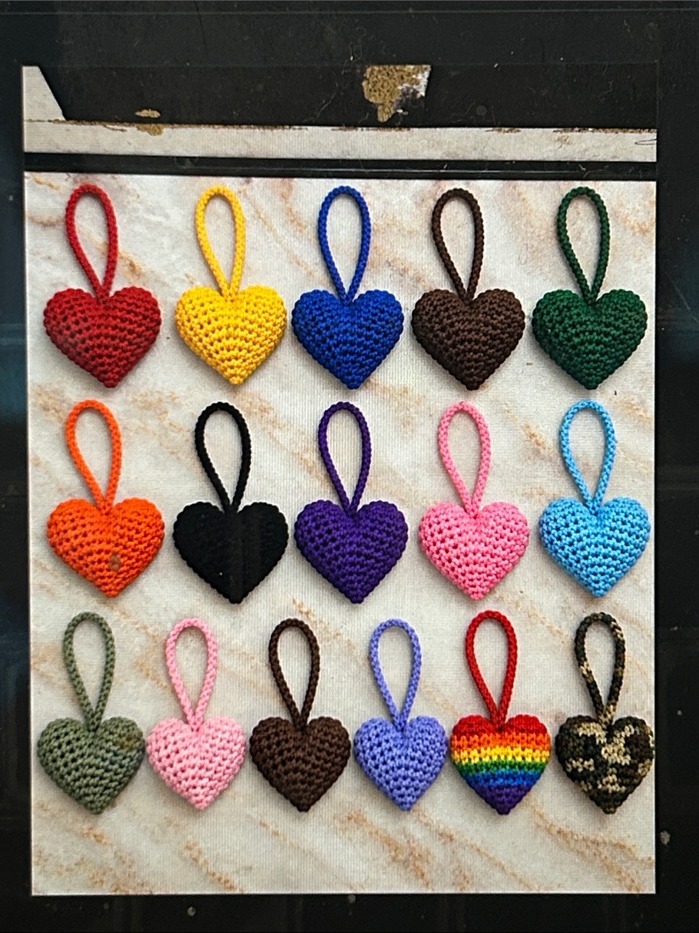 Heart Bag Charm color listing buy now - Handcrafted Crochet